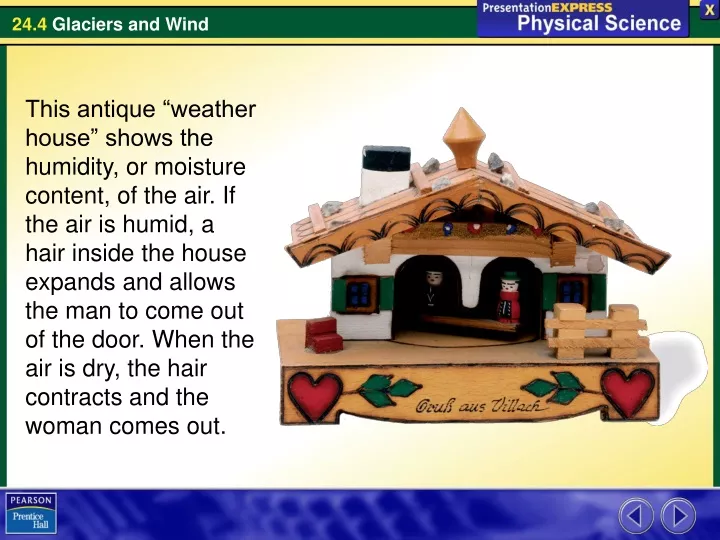 this antique weather house shows the humidity