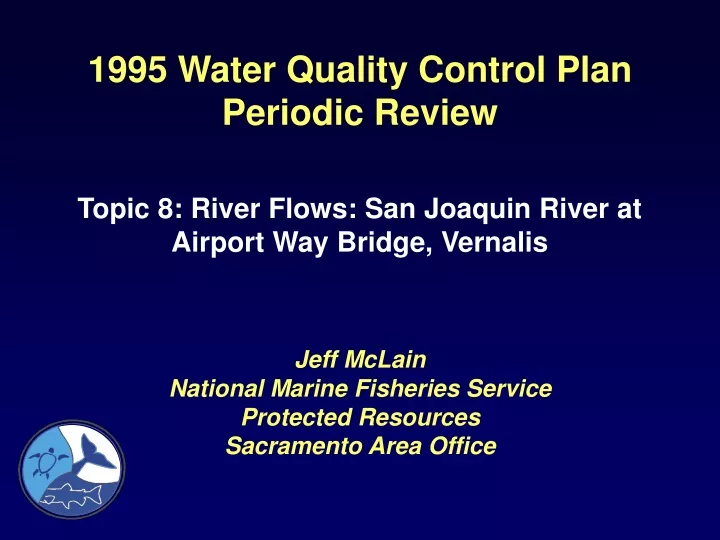1995 water quality control plan periodic review