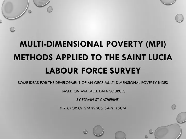 multi dimensional poverty mpi methods applied