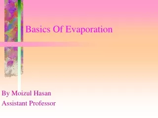Basics Of Evaporation
