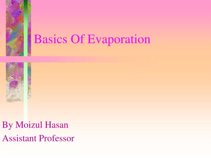 basics of evaporation