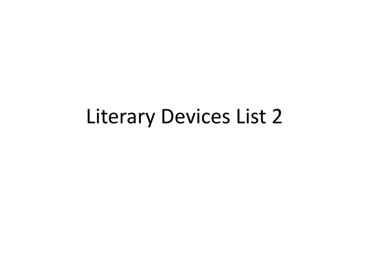 literary devices list 2