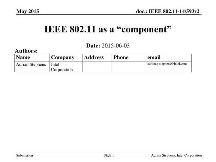 ieee 802 11 as a component