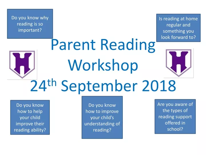 parent reading workshop 24 th september 2018