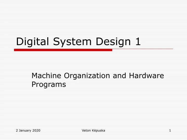 digital system design 1
