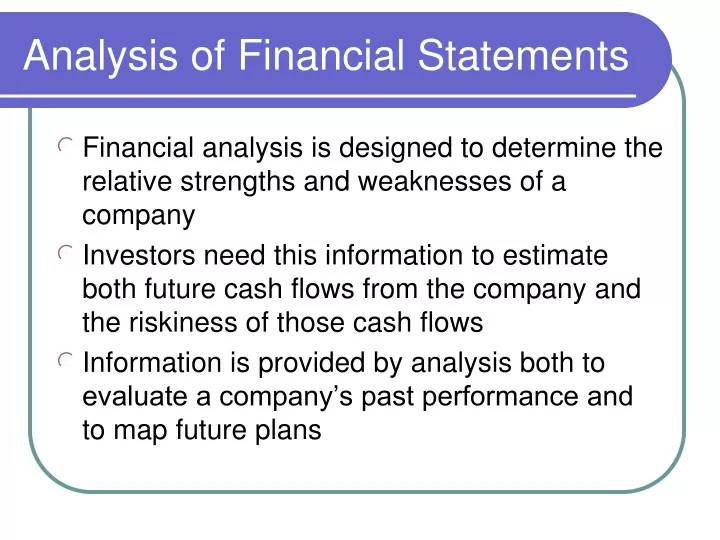 analysis of financial statements