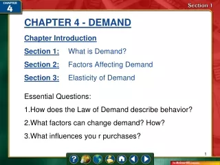 CHAPTER 4 - DEMAND Chapter Introduction Section 1: 	What is Demand?