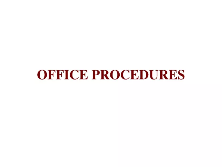 office procedures