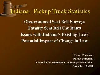 Indiana - Pickup Truck Statistics