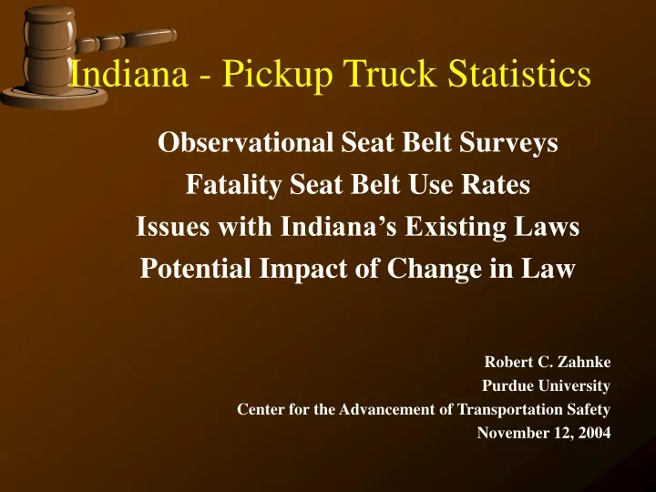 indiana pickup truck statistics