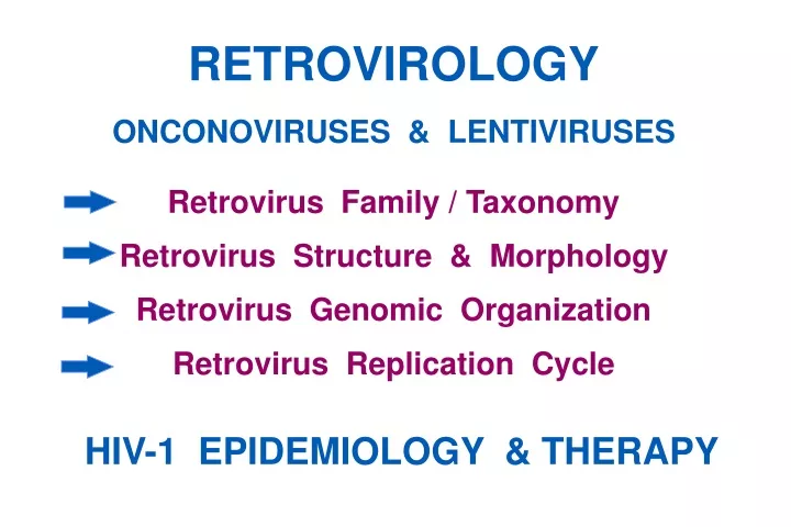 retrovirology onconoviruses lentiviruses