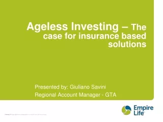 Ageless Investing –  The case for insurance based solutions
