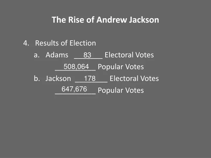 the rise of andrew jackson