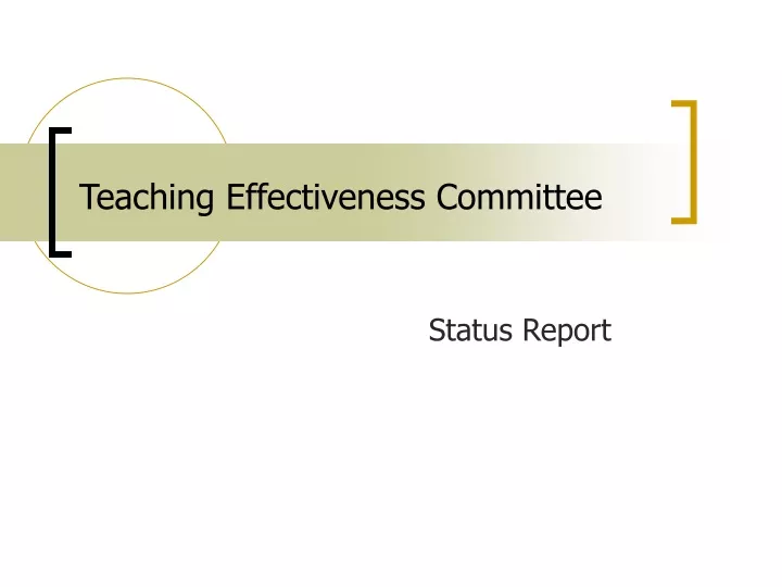 teaching effectiveness committee