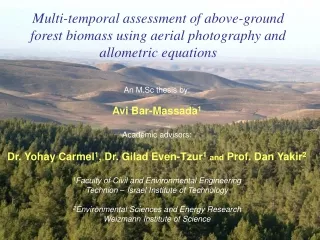 An M.Sc thesis by: Avi Bar-Massada 1 Academic advisors: