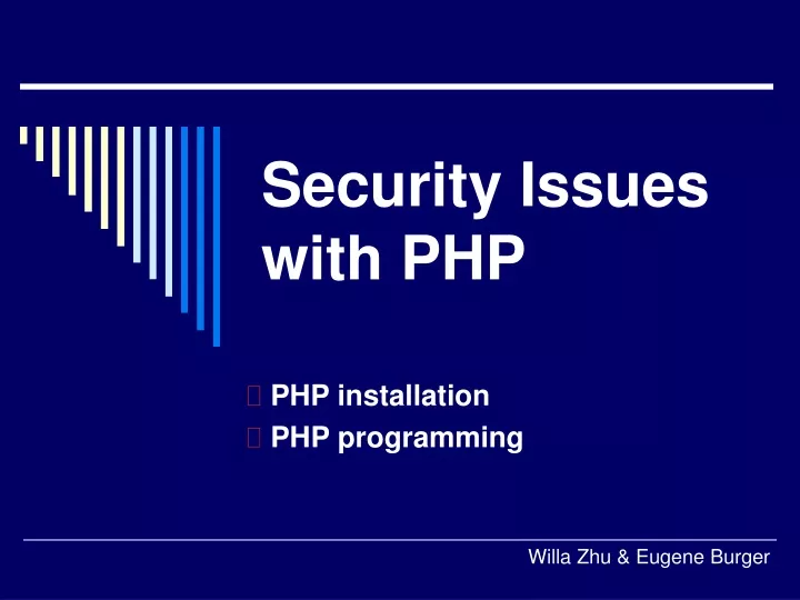 security issues with php