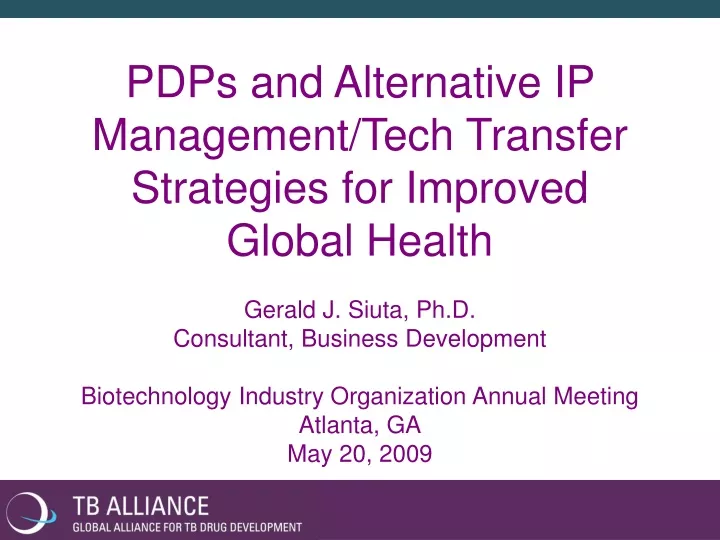 pdps and alternative ip management tech transfer