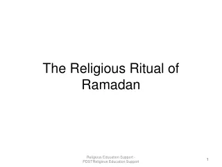 The Religious Ritual of Ramadan