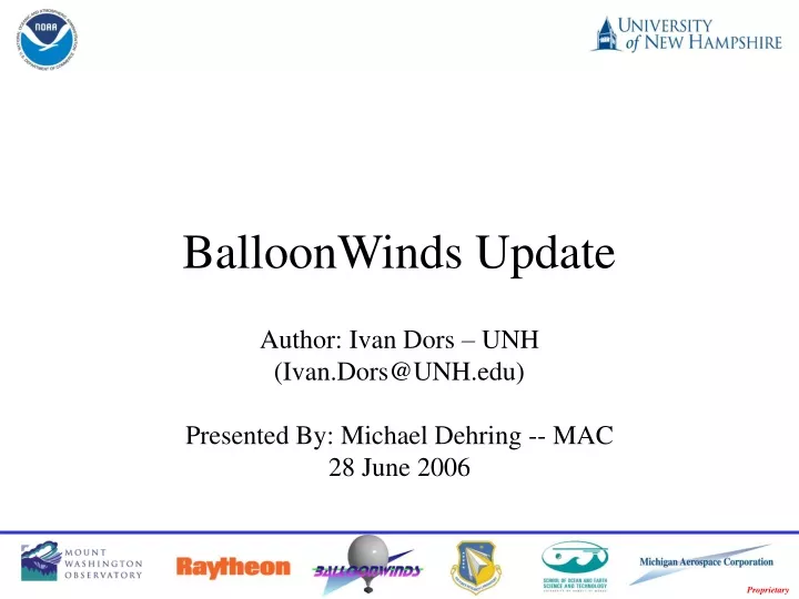 balloonwinds update