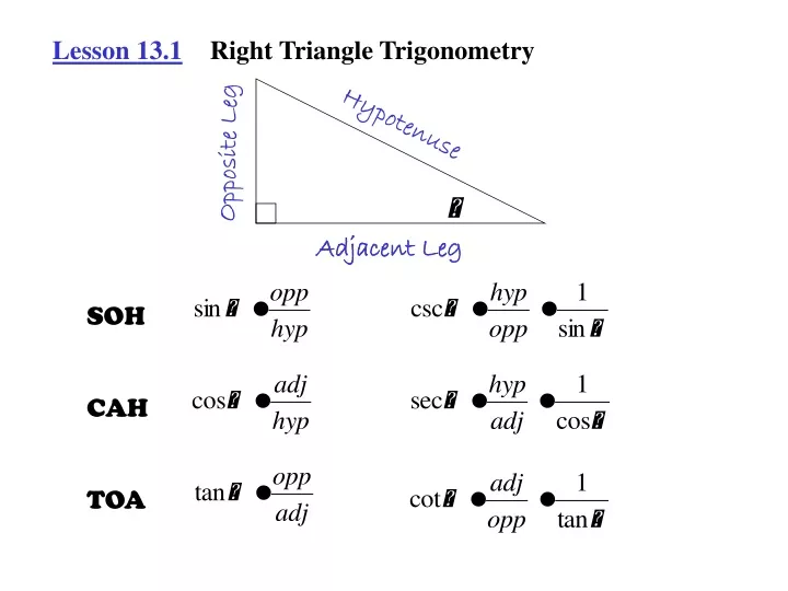 lesson 13 1 right triangle trigonometry