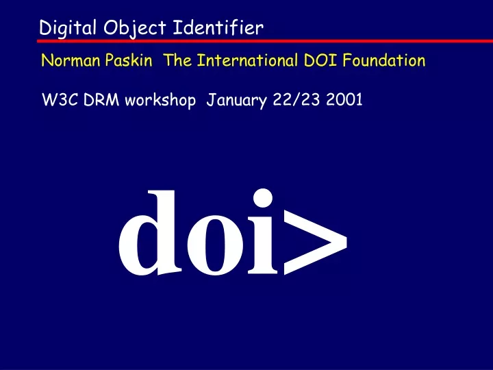 digital object identifier
