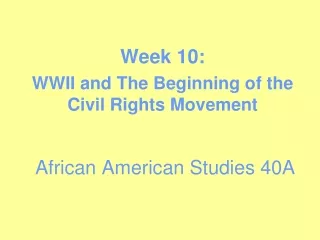 African American Studies 40A