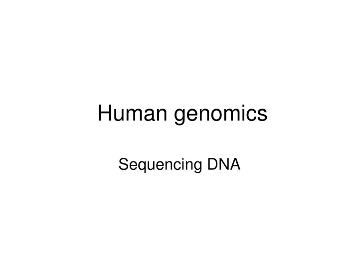 human genomics