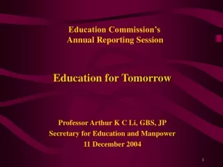 Education Commission’s  Annual Reporting Session