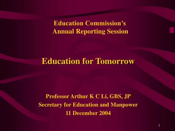 education commission s annual reporting session
