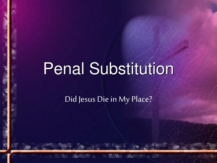 penal substitution