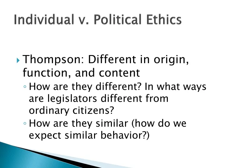 individual v political ethics
