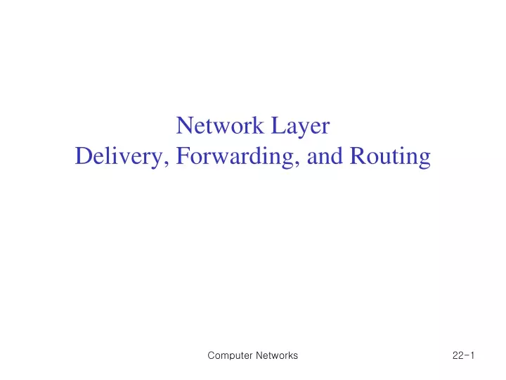 network layer delivery forwarding and routing