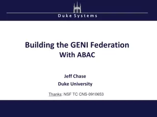 Building the GENI Federation With ABAC