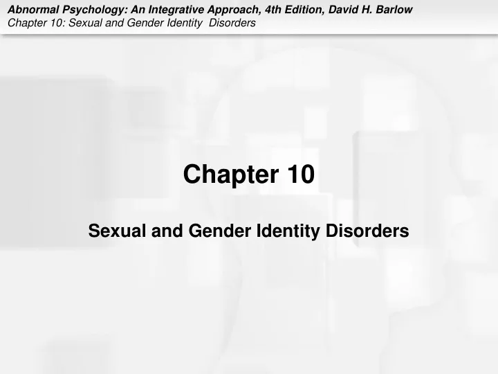 chapter 10 sexual and gender identity disorders