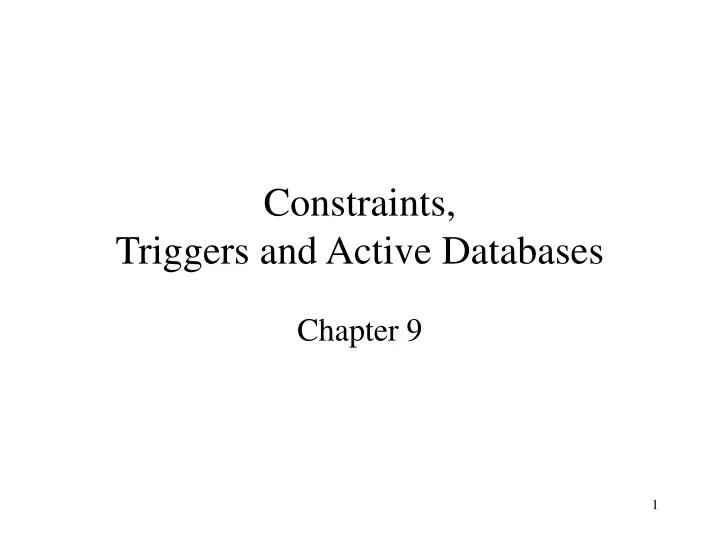 constraints triggers and active databases