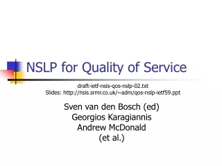 NSLP for Quality of Service