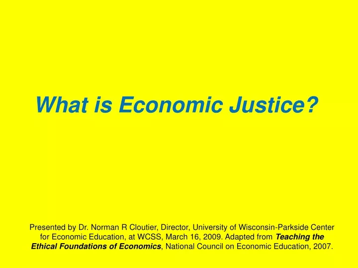 what is economic justice