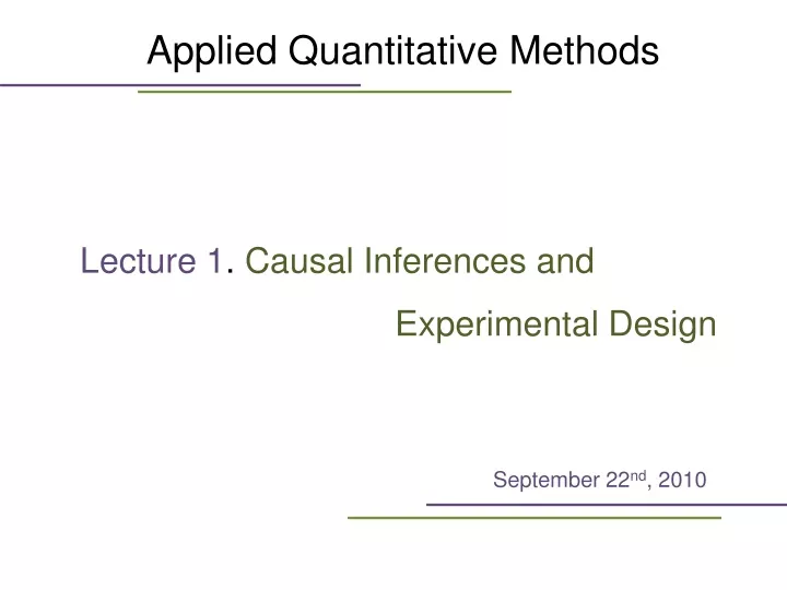 applied quantitative methods