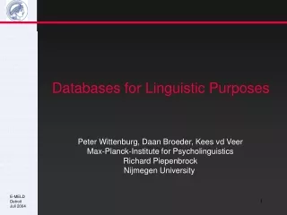 Databases for Linguistic Purposes