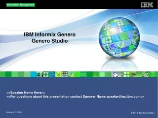 IBM Informix Genero  Genero Studio