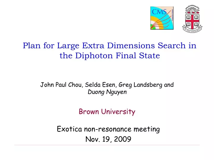 plan for large extra dimensions search in the diphoton final state