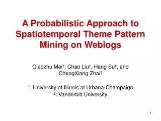 a probabilistic approach to spatiotemporal theme pattern mining on weblogs