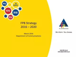 FPB Strategy  2016 – 2020 March 2016  Department of Communications