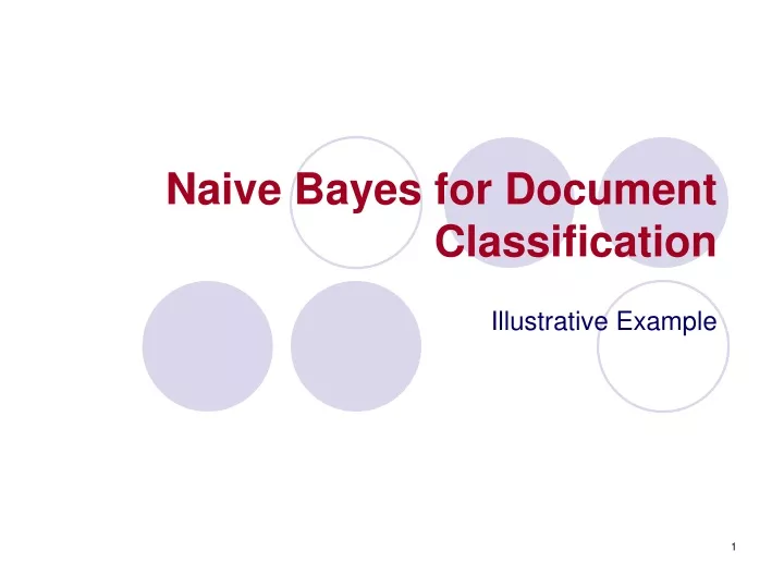 naive bayes for document classification