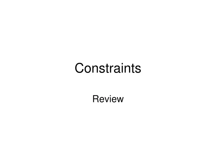 constraints
