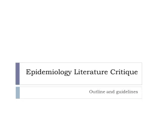 Epidemiology Literature Critique