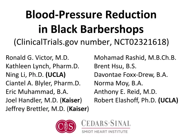 blood pressure reduction in black barbershops