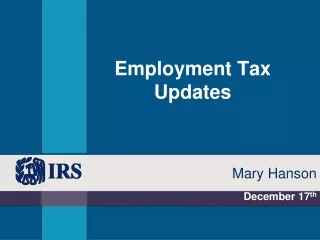 Employment Tax  Updates