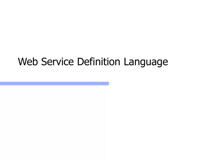 web service definition language
