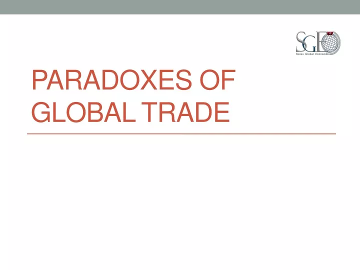 paradoxes of global trade